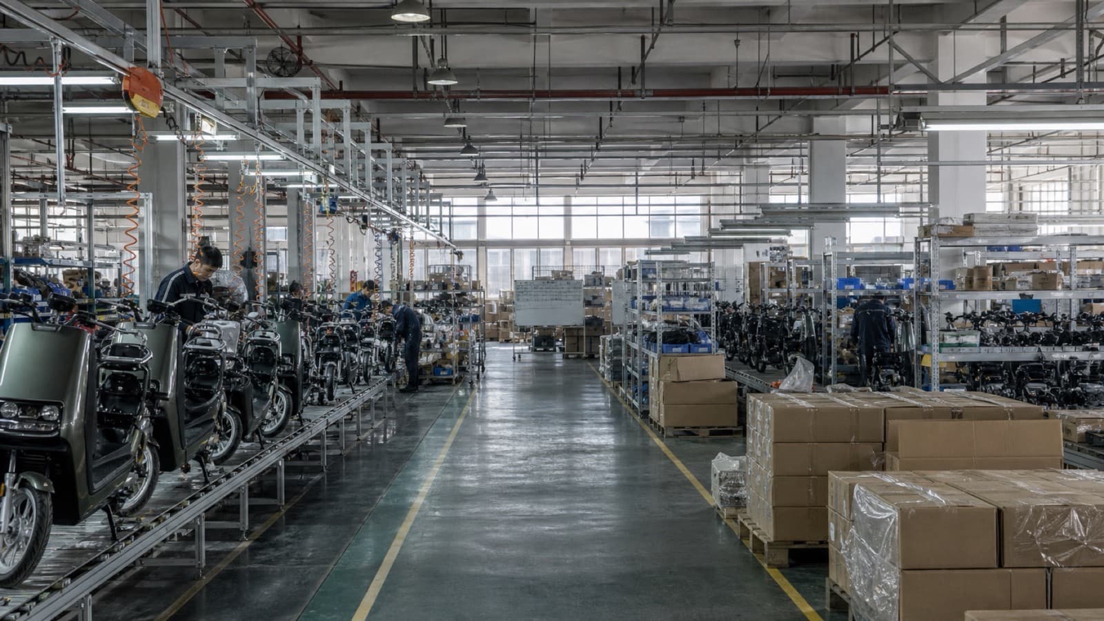 JYS factory floor, product files and delivery coordination visual